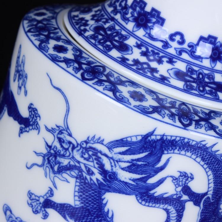 景德镇陶瓷器青花双层象牙镂空花瓶古典现代时尚工艺品摆件
