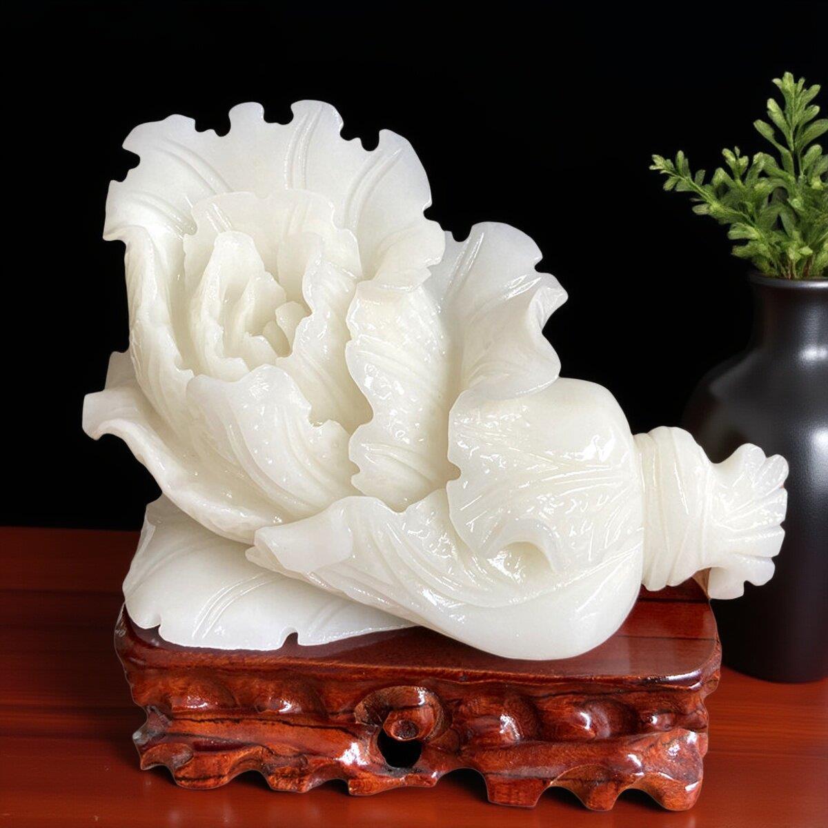 天然玉石白菜摆件招财玉白菜客厅家居柜台装饰品店铺开业送礼百财