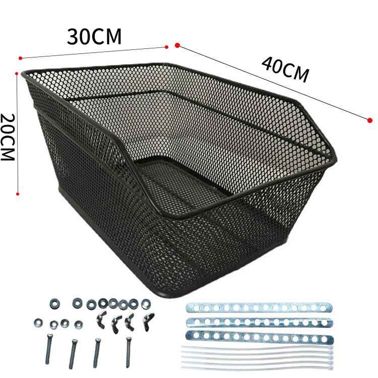 现货电动车自行车折叠车童车大容量后座菜篮子金属车筐子山地