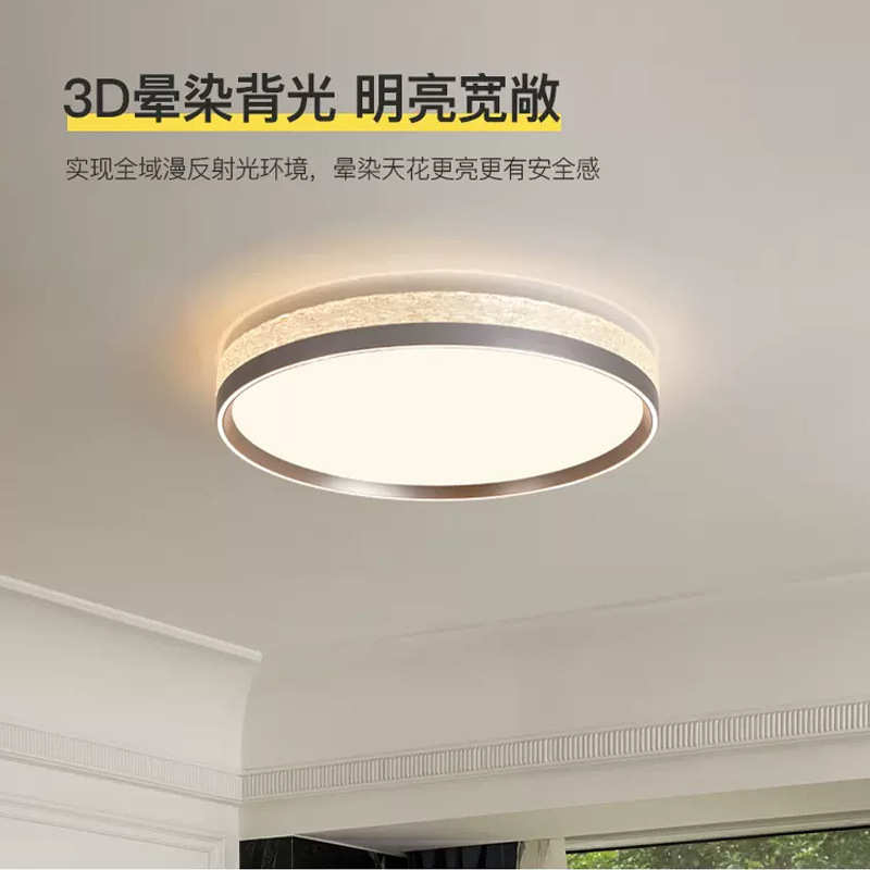 现代轻奢吸顶灯树脂卧室灯北欧大气家用设计师餐厅圆形主卧书房灯