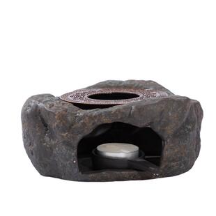 蜡烛温茶底座粗陶功夫茶具复古风石头温茶暧茶器家用茶壶加热铜垫