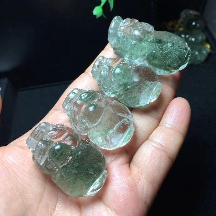天然巴西绿幽灵貔貅吊坠晶体通透干净幽灵多造型工整38mm左右