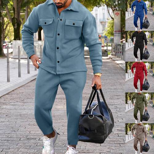 Jacket men's suit suede single two men