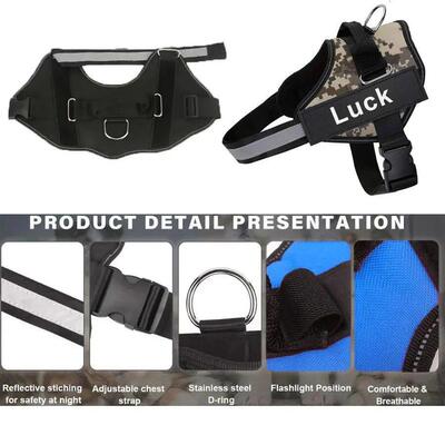 Dog Harness Vest ID Patch Customized Reflective Breathable A