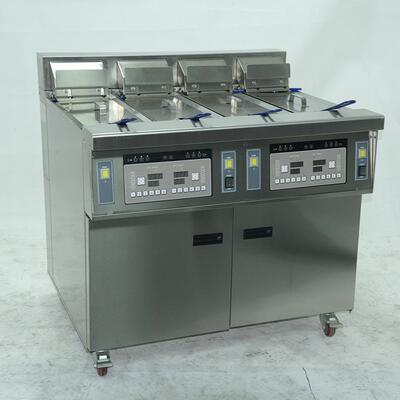 供应全新开口式油炸锅电热油炸锅双缸双筛油炸锅OFE-28A