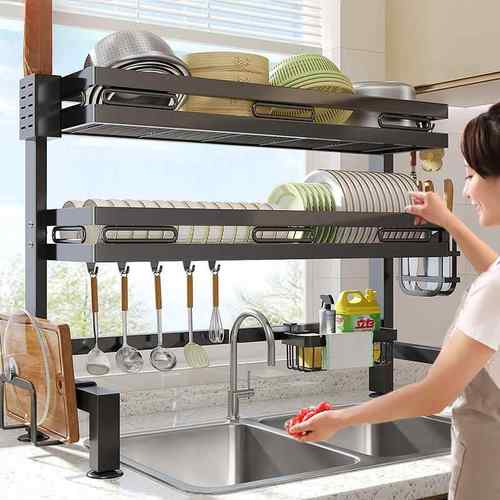 纳厨房通风子水槽置物架多功盘能洗碗放架DF-JBS-C碗架收碗碟沥雁