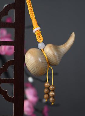 金丝楠木雕刻葫芦文玩手把件木质手把件钥匙扣吊件挂饰工艺品
