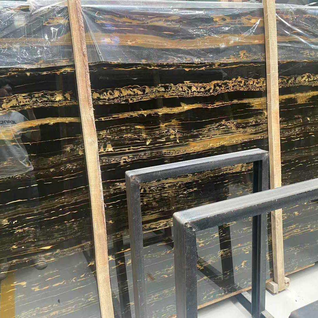 至尊黑金花大理石楼梯踏步台阶家装天然石材桌面岛台吧台