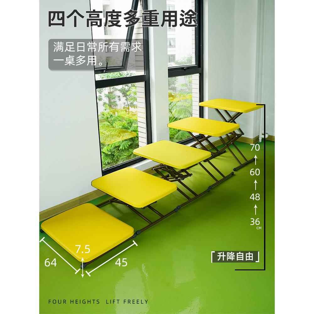 折叠餐桌简易家用户型KLS吃饭桌阳台边小方桌升降子电小脑床学习