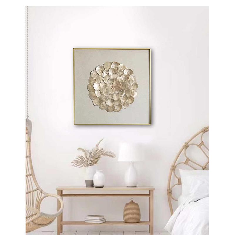 法式轻奢风珍珠贝壳装饰画玄关客厅卧室背景墙立体挂画高级感艺术图片