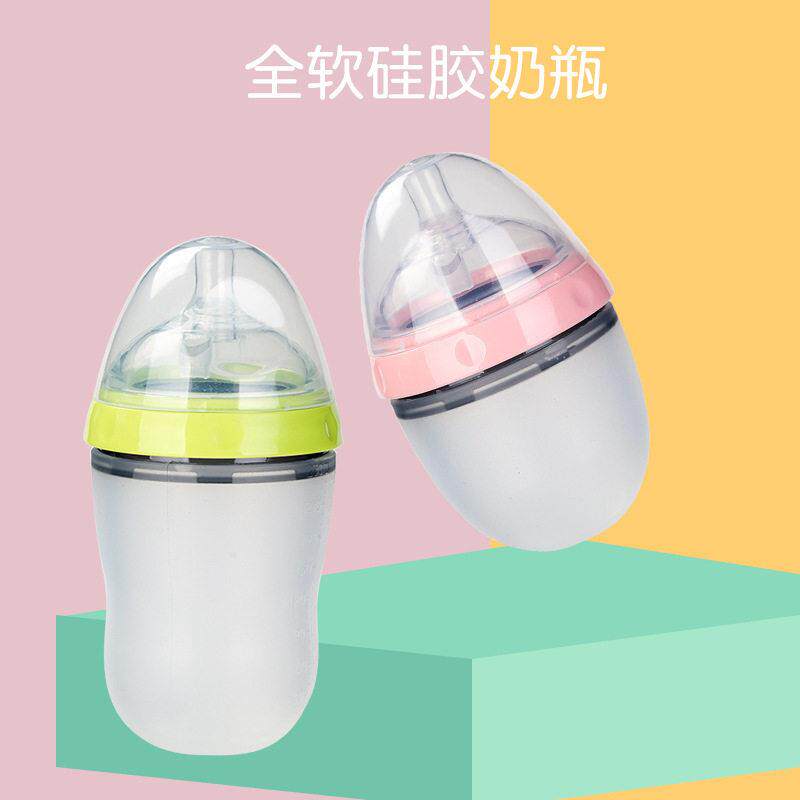 婴儿儿童仿真母乳奶嘴断奶神器柔软可挤广口硅胶喂米糊奶