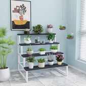 花架落地多层阶梯式 阳台室内庭院铁艺花架盆栽多肉简约防水防锈架