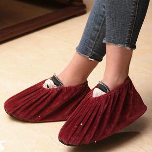 1Pair Thick slip vers Non Shoe Flannel Household Reusable