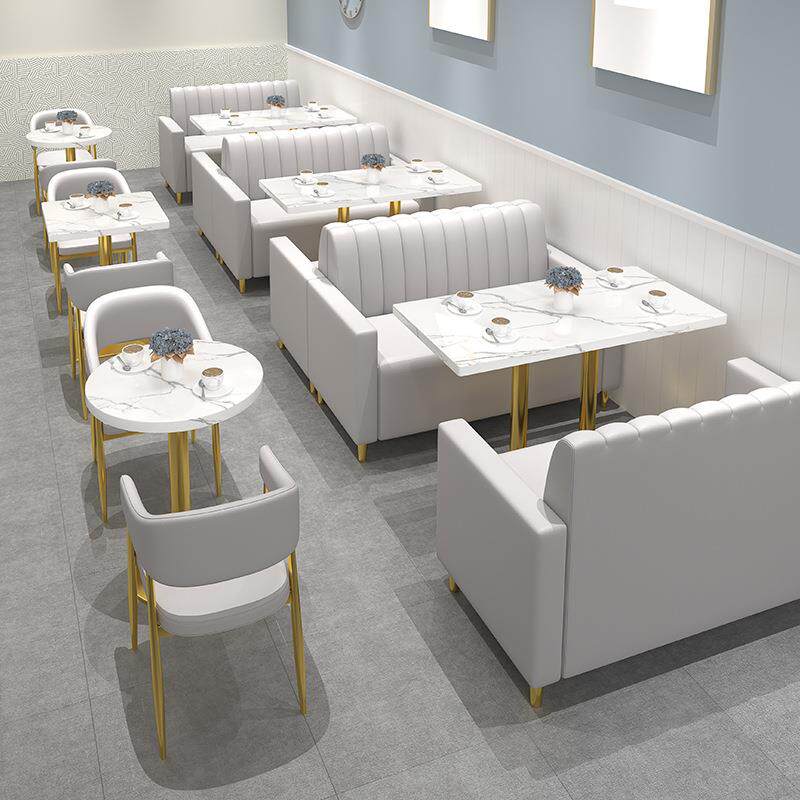 奶茶店沙发网红小吃烘焙蛋糕汉堡甜品桌椅组合休闲饮咖啡餐厅卡座