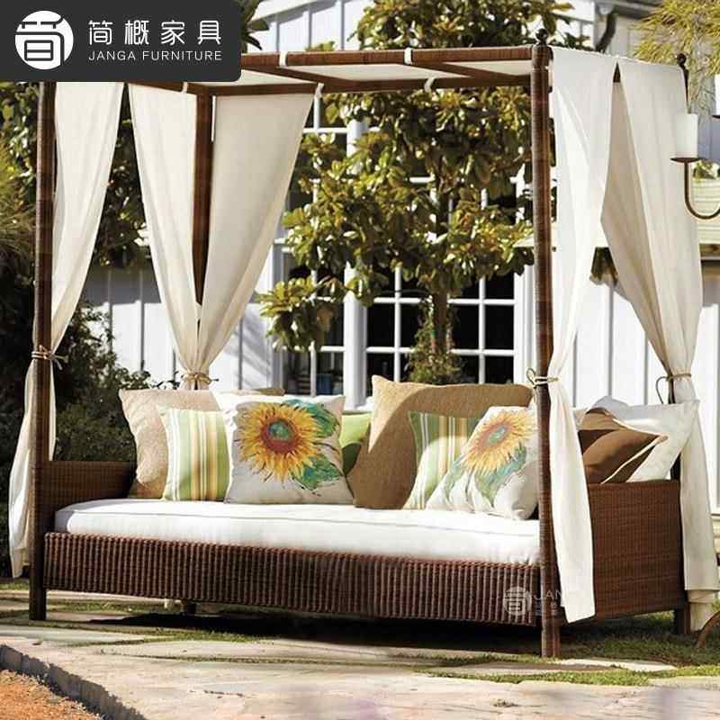 休闲别墅露台躺纱床沙防雨晒藤防编躺椅酒店民宿540带发帘躺床沙,住宅家具,户外沙发,淘宝优惠券,粉丝福利购,淘宝优惠卷