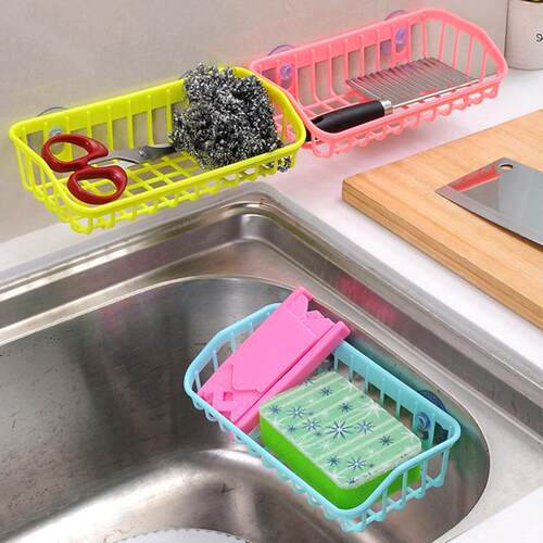 Dual Suction Cup Kitchen Sink Organizer, Multi-functional Di