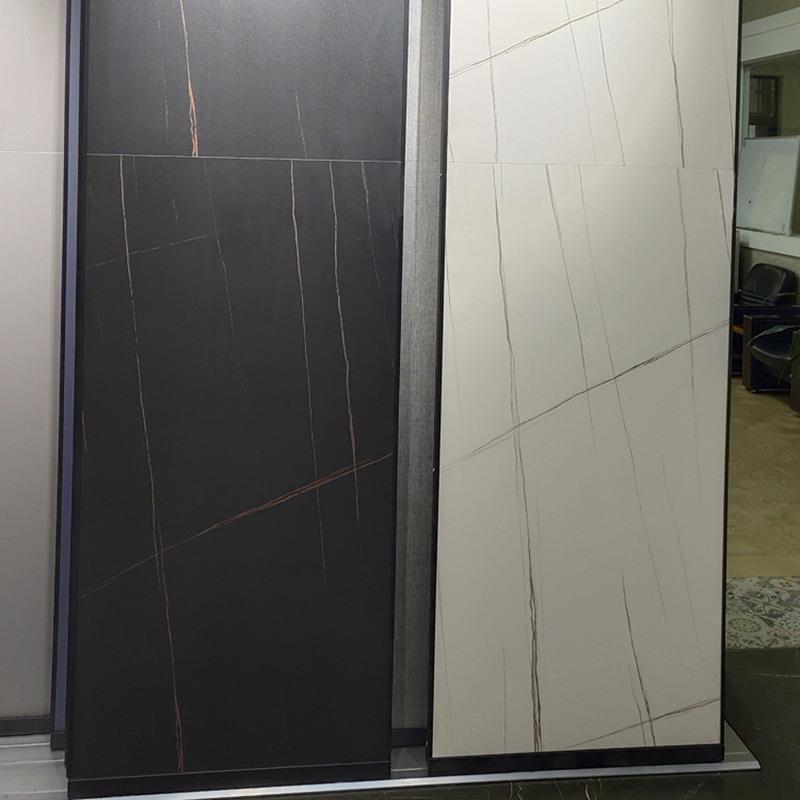 劳伦白金黑金瓷砖750x1500客厅餐厅地砖墙砖黑白根连锁门店地板砖