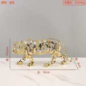 几何家居饰品大象北欧骏马狮子摆件创意镂空金属客厅玄关动物雕塑