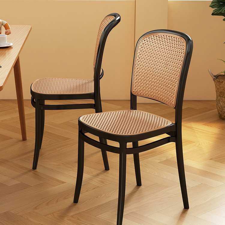 餐桌椅子家用藤编餐椅北欧原木风民宿靠背实木凳网红侘寂风洽谈椅,商业/办公家具,商用折叠桌椅/展业桌椅,淘宝优惠券,粉丝福利购,淘宝优惠卷