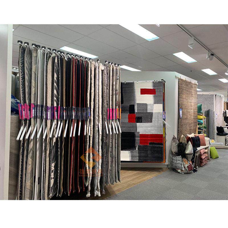 地毯展示架金属翻页毛毯地垫支架窗帘展具可移动货架落地式立式