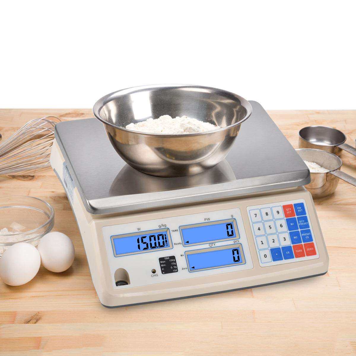 高精度电子秤工业电子称台秤计价计数秤kg6kg15kg0kg出口英文版
