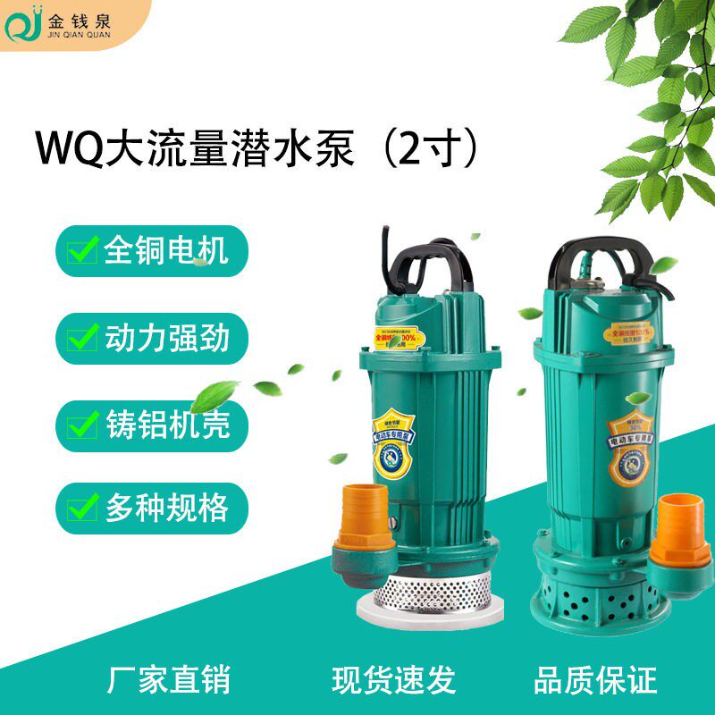 2寸小口径24v潜水泵无堵塞48/60/72v抽水泵电车太阳能灌溉水泵