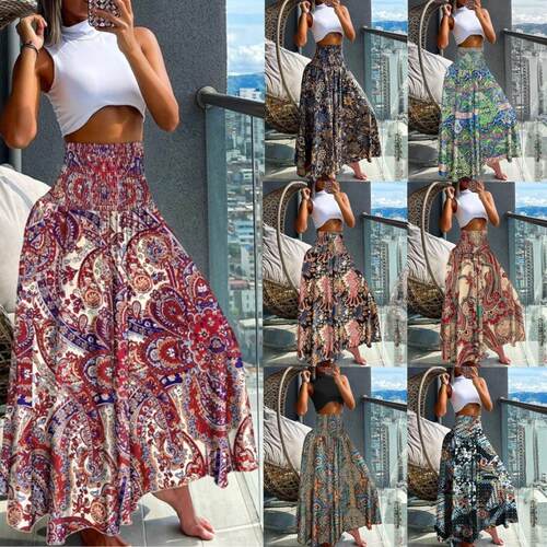 High waist slimming printed women's half skirt for