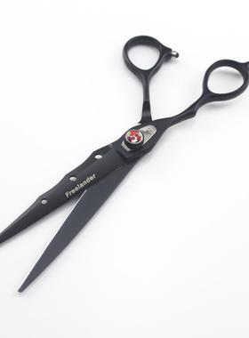 7.0寸黑色烤左剪平剪漆直剪牙剪66320打薄剪左撇子直剪送黑手包