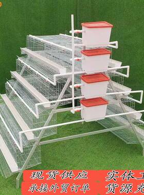 A型H型鸡笼三舍层鸡四层ZNO蛋笼养殖笼镀锌热镀锌鸡笼自动饮水鸡