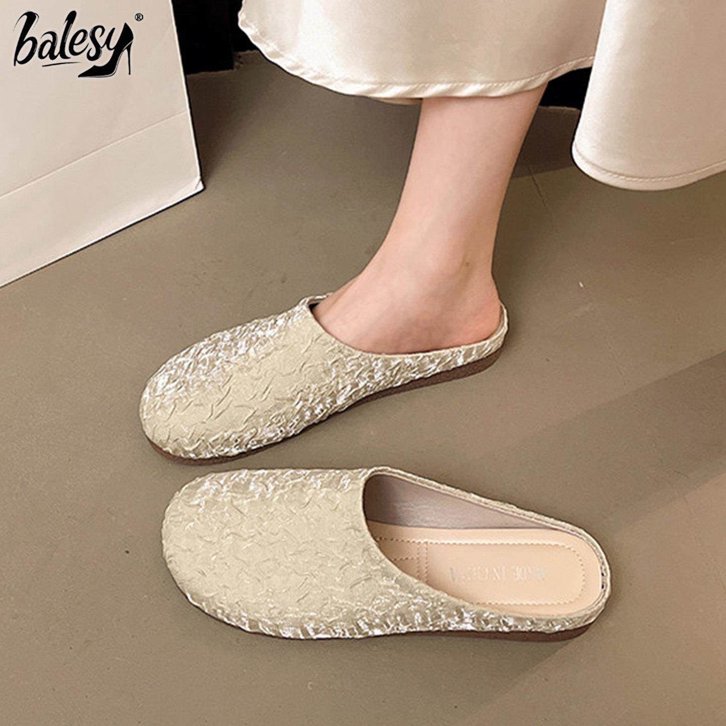 英国真皮平底勃肯包头半拖女外穿2026夏季新款懒人一脚蹬穆勒凉鞋