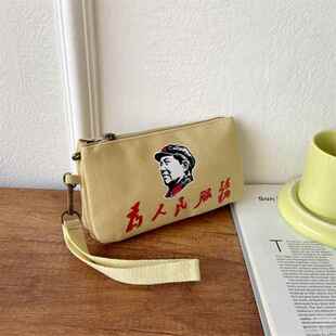 三层男士手拿包怀旧覆古帆布男包便携小包手包男款手抓包原创设计