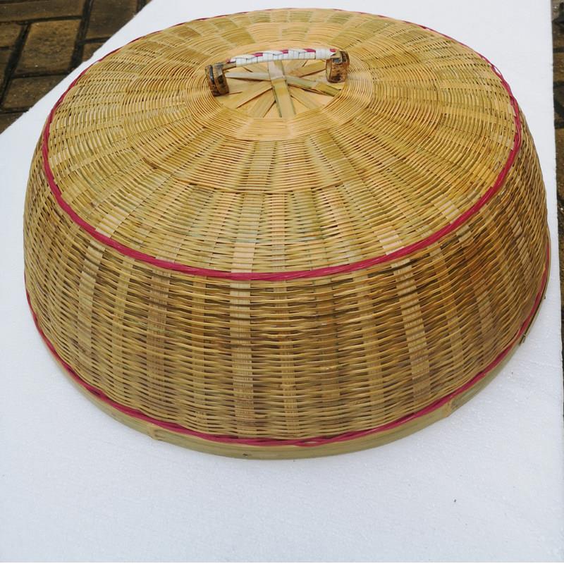 竹编防尘餐桌罩 圆形菜盖罩 60cm 中式复古竹质盖子