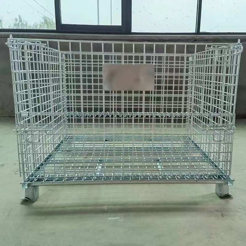 周转箱仓储笼不锈钢折叠铁丝蝴蝶笼防锈厂家镀锌金属铁丝网批发厂