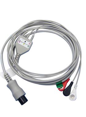 兼容MEC1000 2000PM7000导联线监护仪配件一体五导扣式心电导联线