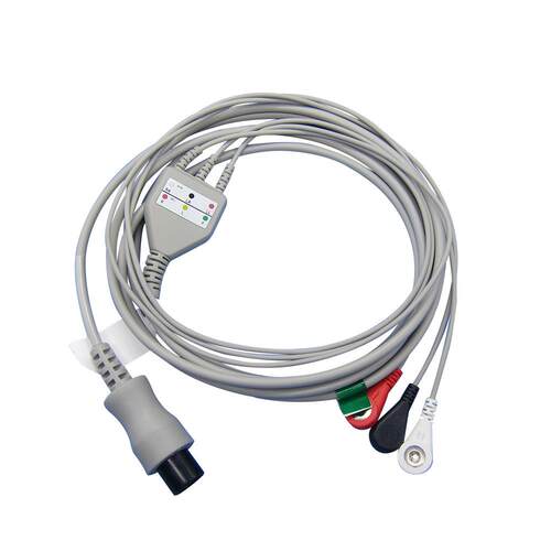 兼容MEC1000 2000PM7000导联线监护仪配件一体五导扣式心电导联线