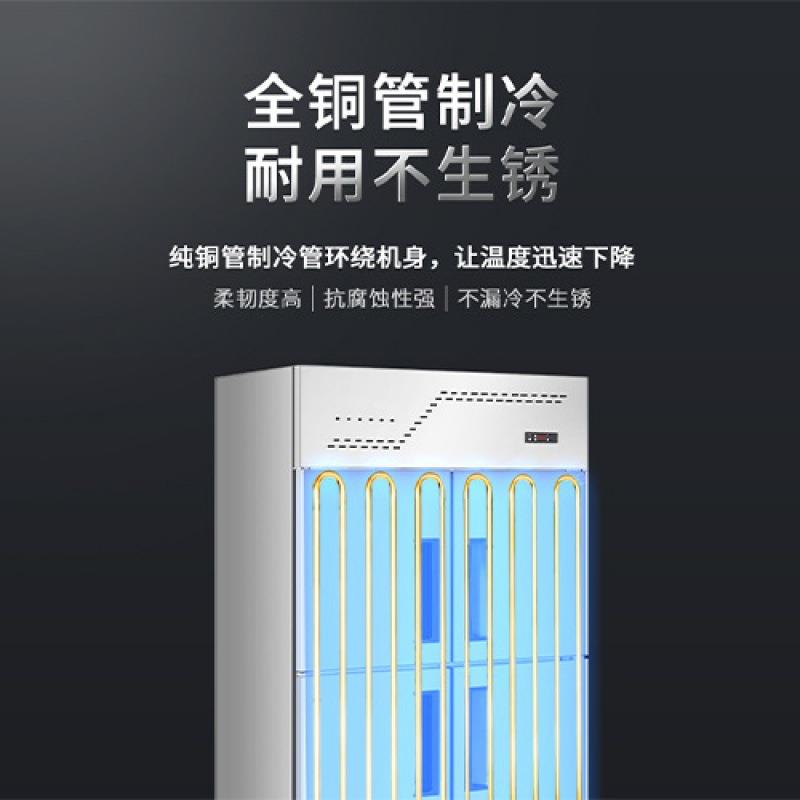 商用四门冰箱铜管制703冷冷冻柜不锈钢冰厨柜房门六冷保柜鲜冰柜