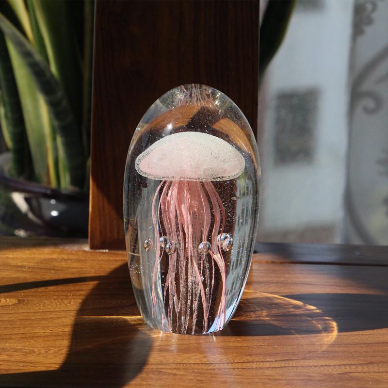 博山琉璃夜光水母球乔迁装饰办公室客厅玄关酒柜摆件送礼品纪念品