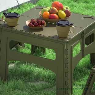 户外便携折叠摆摊露营桌收纳塑桌车载学生儿童桌租房可家F97TS77J