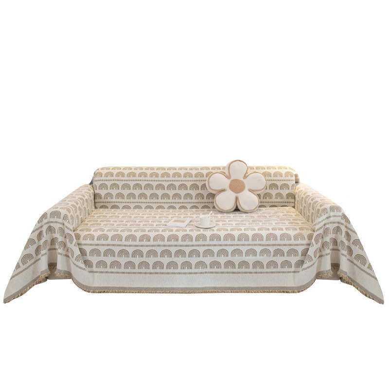 北欧雪尼尔沙发盖布高级感四季通用防滑沙发套全包沙发盖巾防猫抓