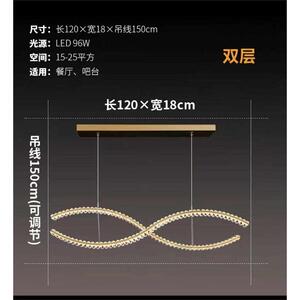 简约吧台创意现代饭厅水晶桌灯一字岛餐轻长条餐厅奢奢吊灯台轻