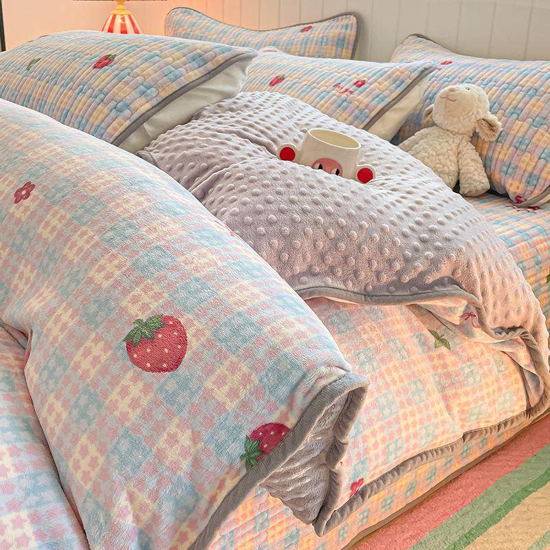 冬季加厚豆豆绒被套单件家用保暖牛奶绒被罩单买宿舍单人加绒被套,床上用品,学生床品套件,淘宝优惠券,粉丝福利购,淘宝优惠卷