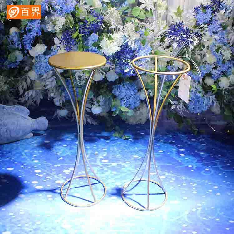 漏斗花器造型简单婚礼摆件酒店用品婚庆道具铁艺主桌花器摆台