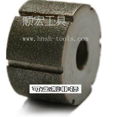 鼓盘式刹车皮平面磨内弧去皮砂轮 圆柱修整轮电镀金刚石修整滚轮
