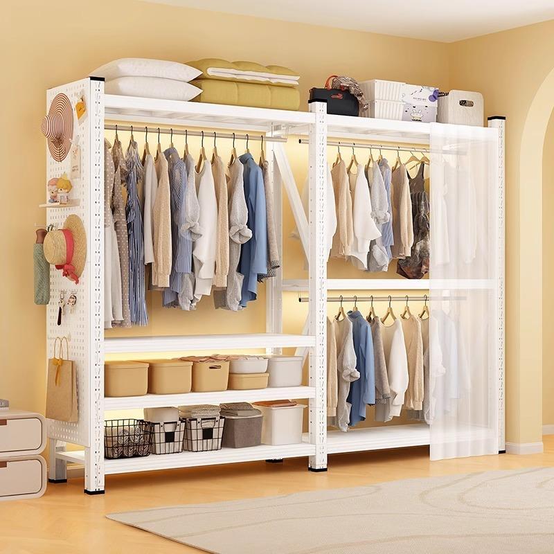 钢艺制衣帽架蝴蝶孔货架合衣柜家用开放易式简组衣见详情架落地铁