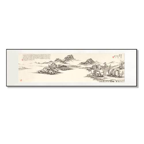 新中式山水装饰画客厅茶室壁画沙发背景办公室国画卧室玄关挂画