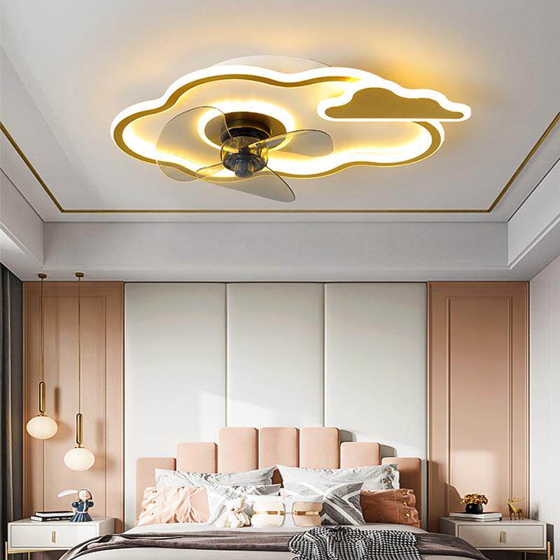 新款卧室吸顶风扇灯北欧儿童房间智能超薄一体电扇灯书房吊扇灯饰