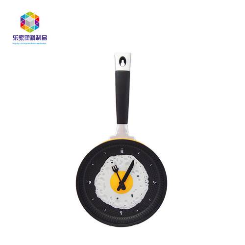 新款直销创意荷包蛋挂钟平底锅挂钟煎锅挂式钟壁钟卧室餐厅时尚挂