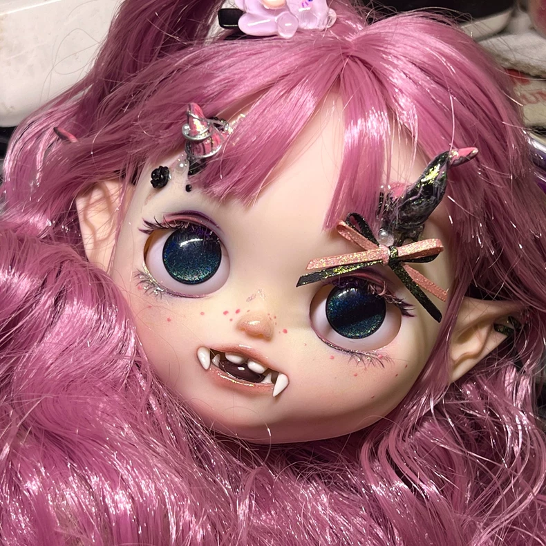 Handmade Blythe Doll Custom With Clothes Wig Devil Girl 1/6 Doll