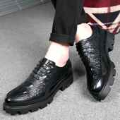 皮增高鞋 鞋 6m高帮商务休闲 8cm真皮男士 高档美男发亮黑皮内c增高鞋