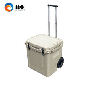 厂家供应45升带轮子金属拉杆保温箱 户外野营保温冷藏两用箱